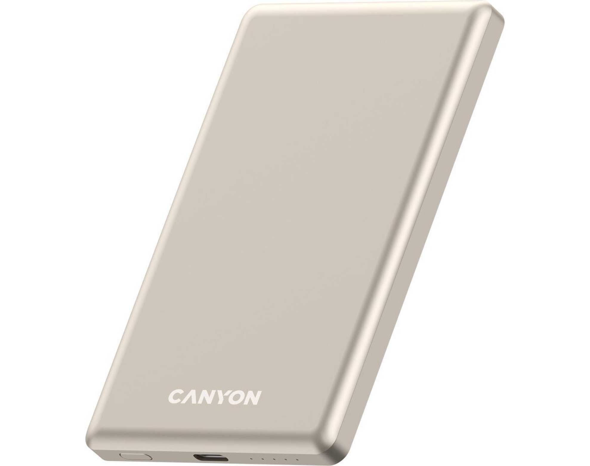 Powerbank indukcyjny CANYON OnPower 505 5000 mAh 20W Beżowy + Kabel USB-C - USB-C