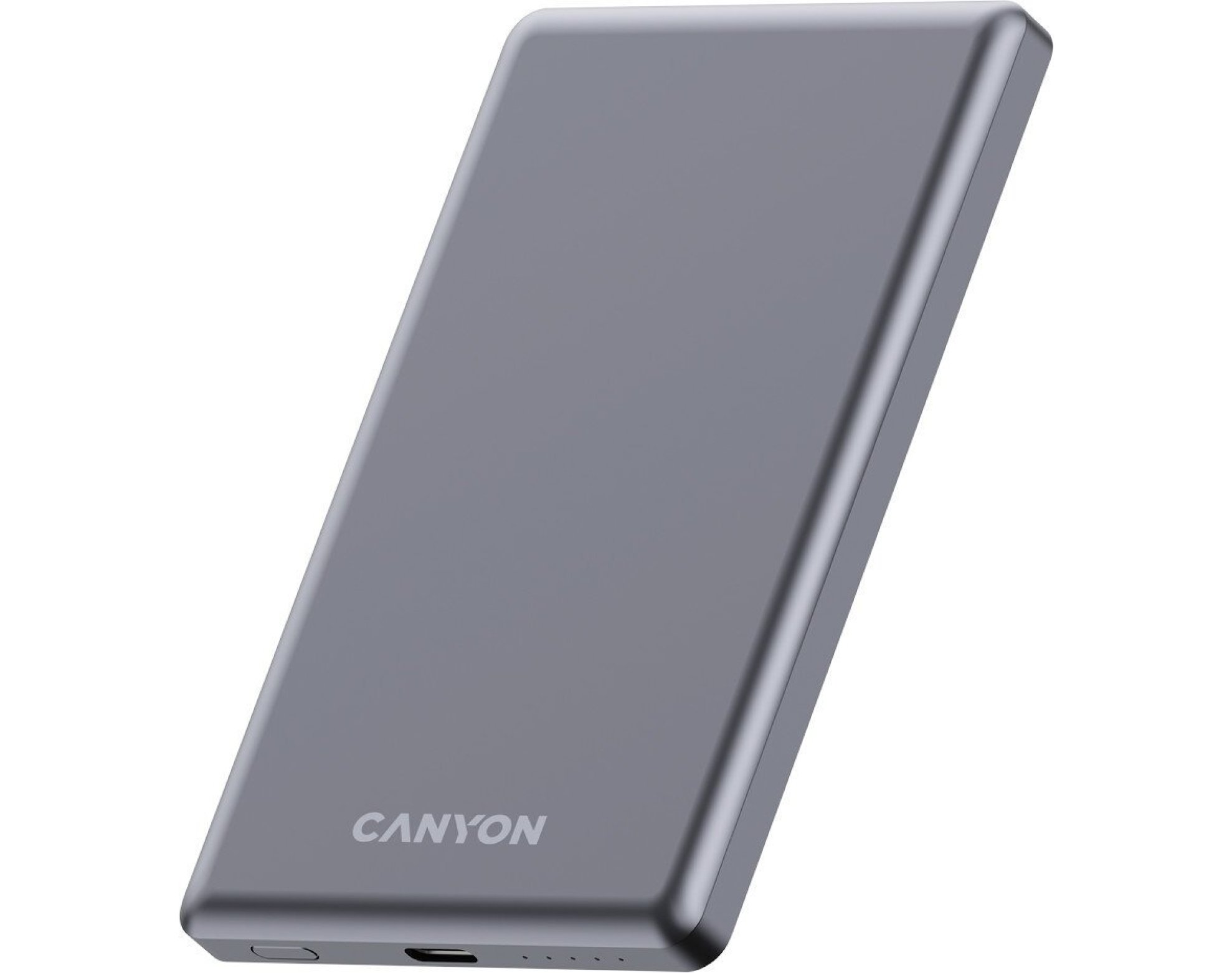 Powerbank indukcyjny CANYON OnPower 505 5000 mAh 20W Grafitowy + Kabel USB-C - USB-C
