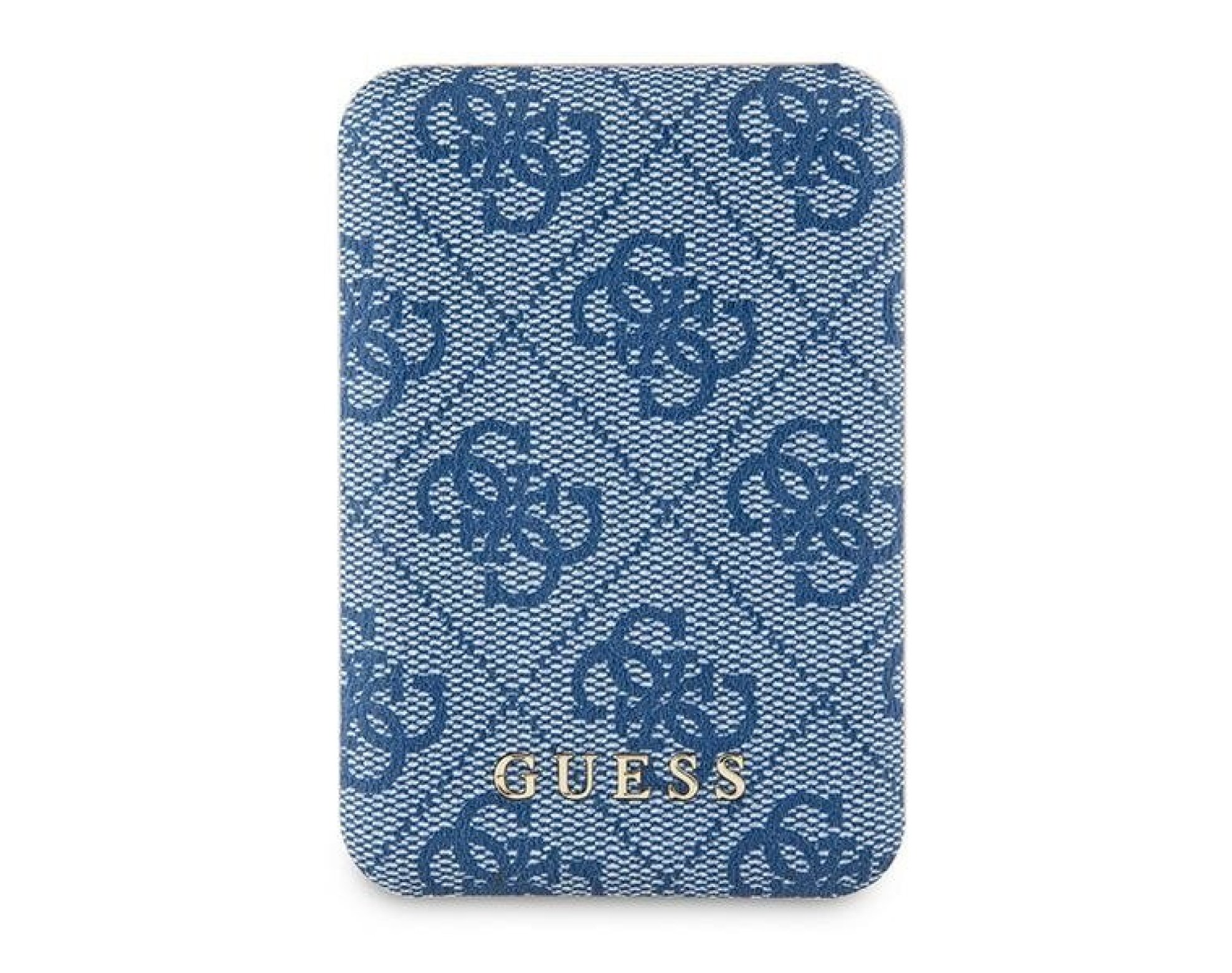 Powerbank indukcyjny GUESS 4G Leather Metal Logo 5000 mAh 15W Niebieski