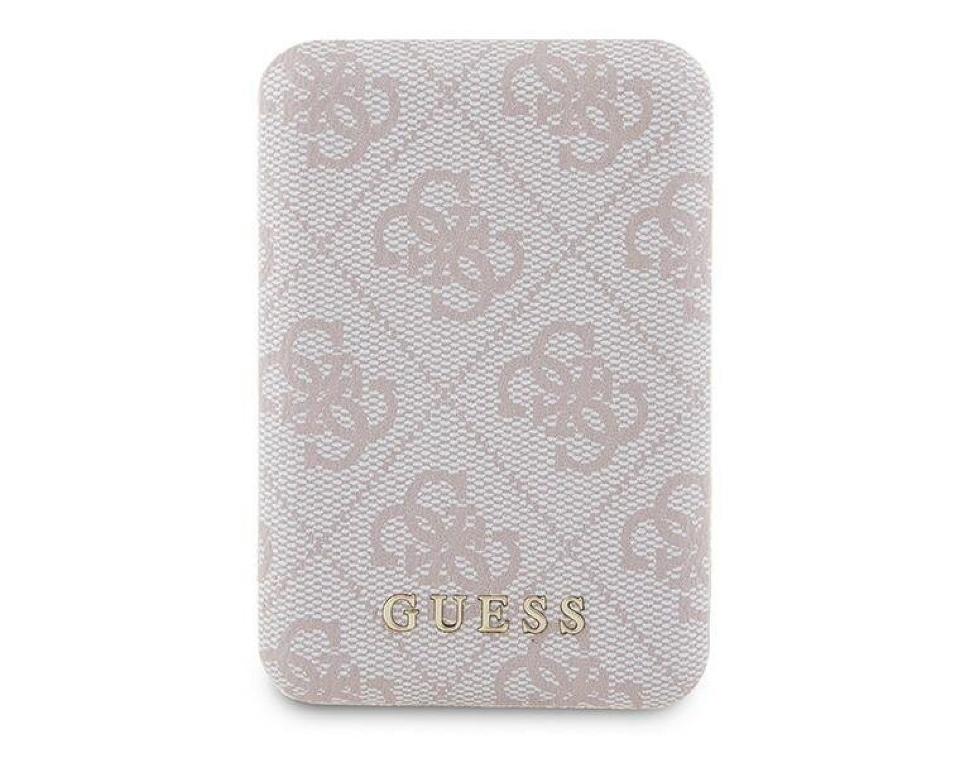 Powerbank indukcyjny GUESS 4G Leather Metal Logo 5000 mAh 15W Różowy