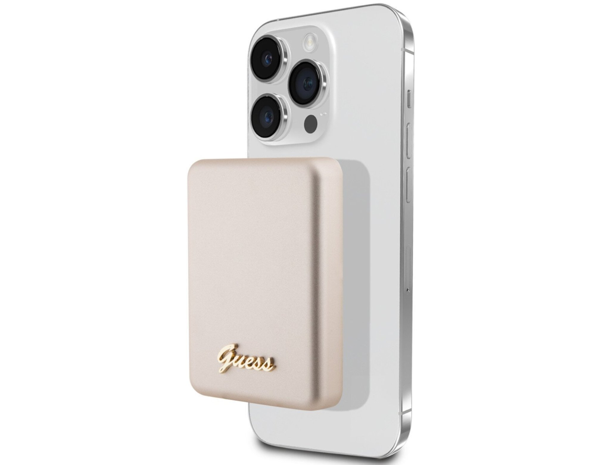 Powerbank indukcyjny GUESS Metal Script Logo MagSafe 3000 mAh 5W Złoty