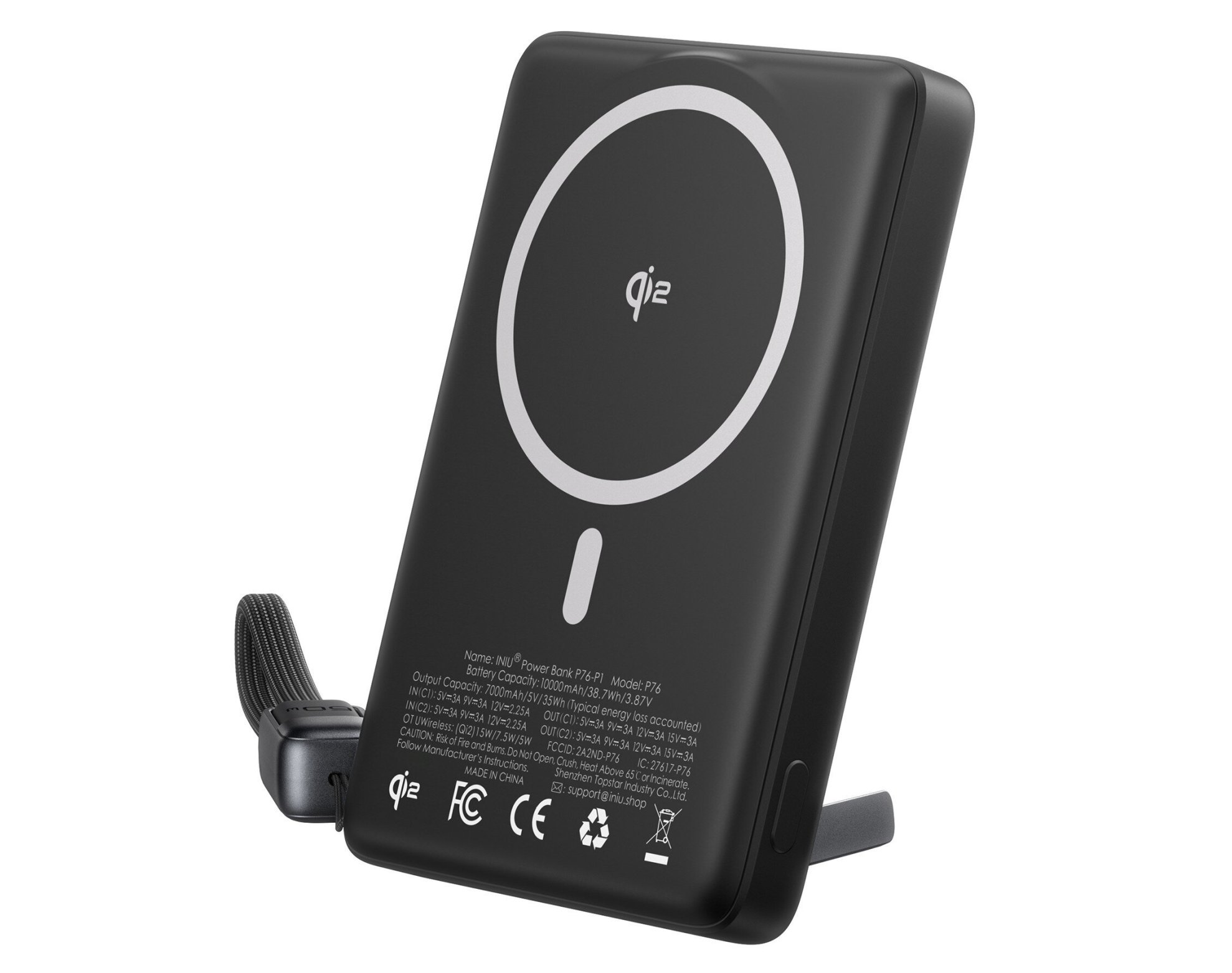 Powerbank indukcyjny INIU MagPro Slim 10000 mAh 45W Czarny
