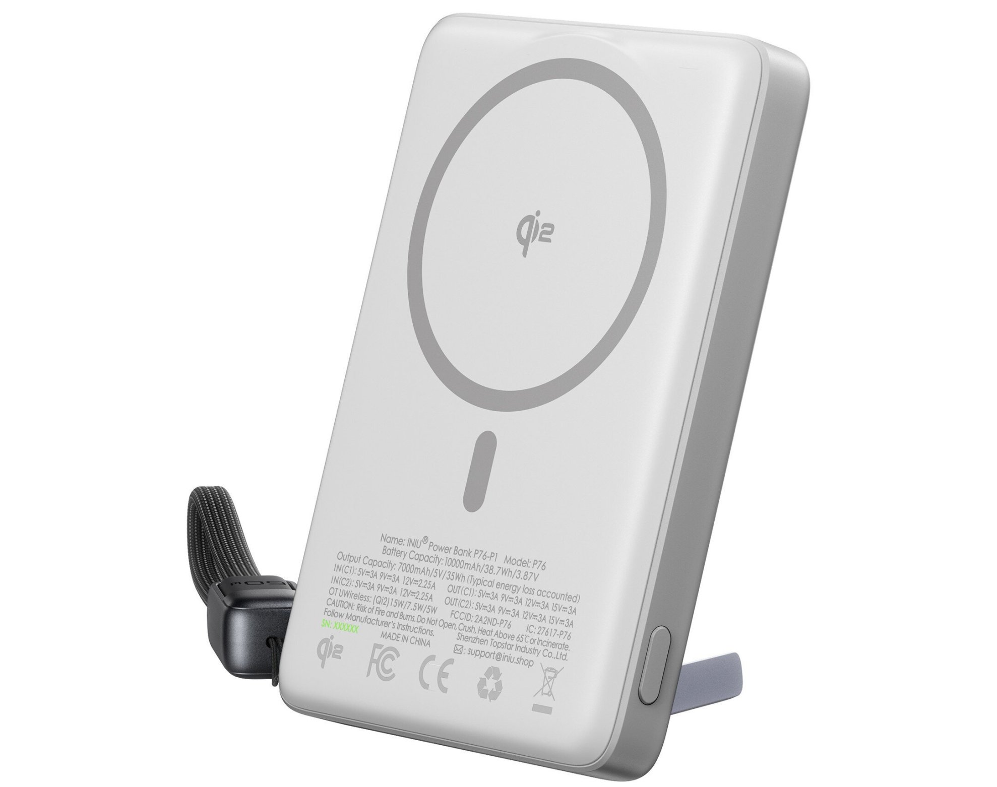Powerbank INIU MagPro Slim 10000mAh 45W Biały