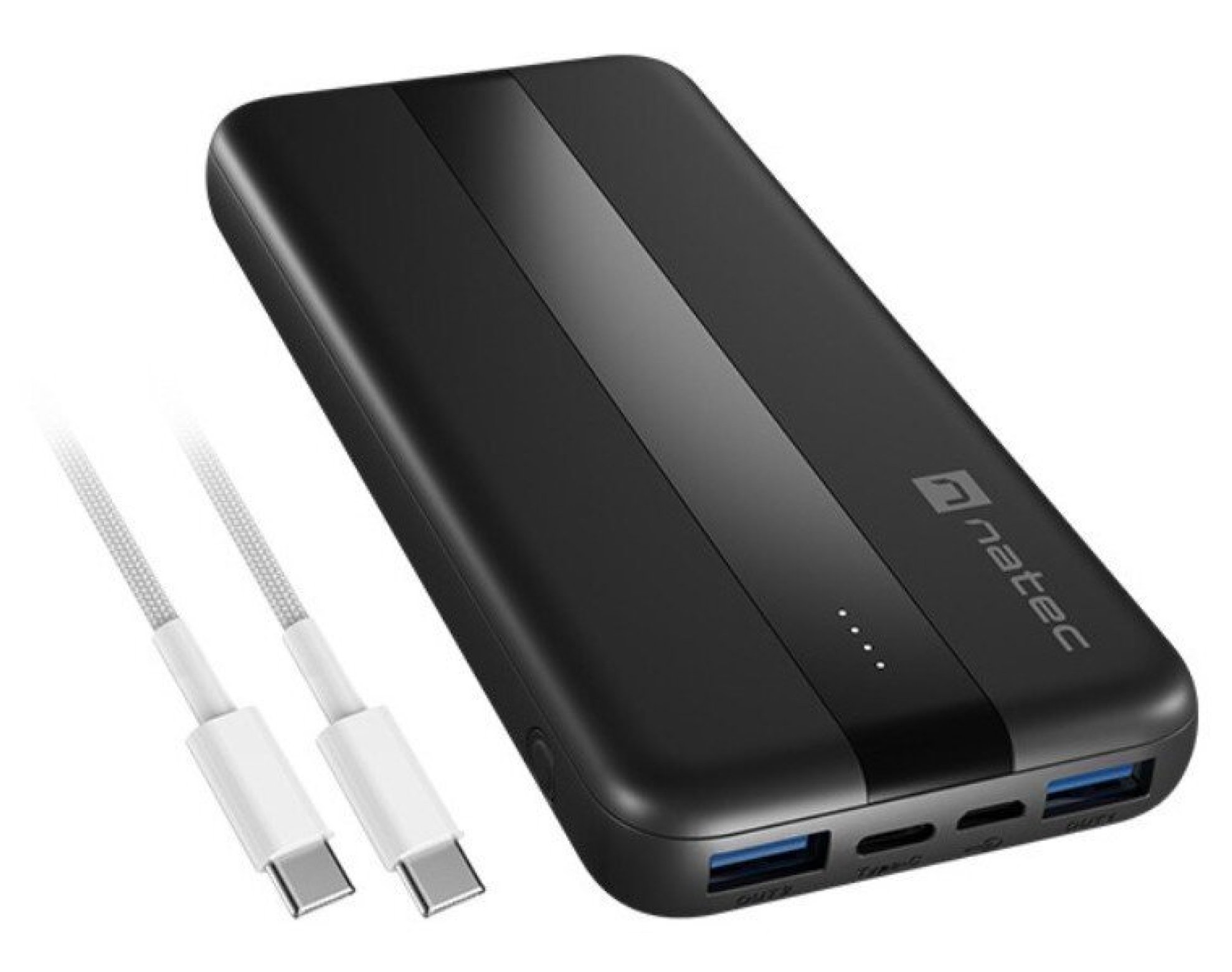 Powerbank NATEC Trevi Slim Q V2 10000 mAh 20W Czarny