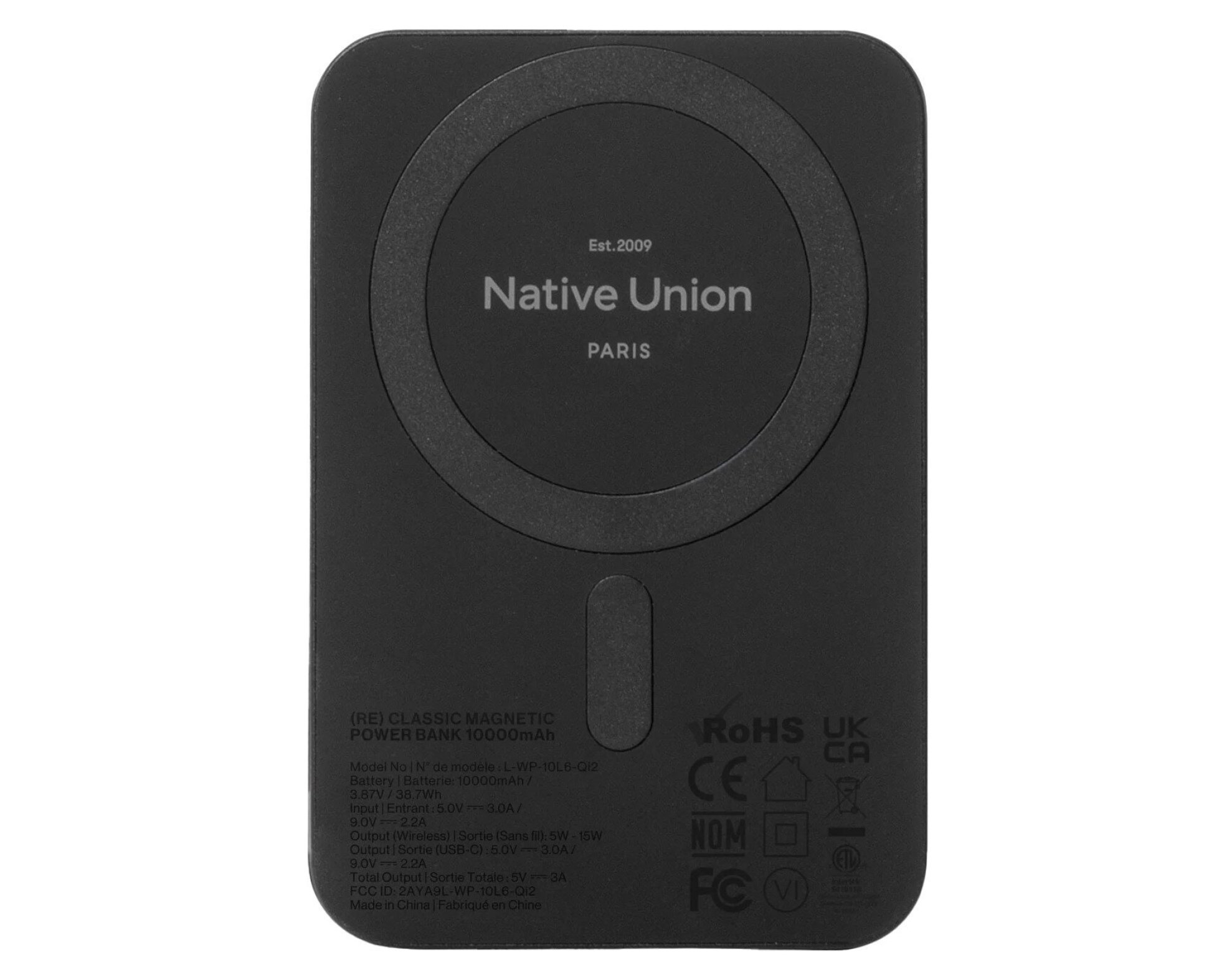 Powerbank NATIVE UNION (Re)Classic 10000 mAh 15W Czarny PB-10KMS-BLK