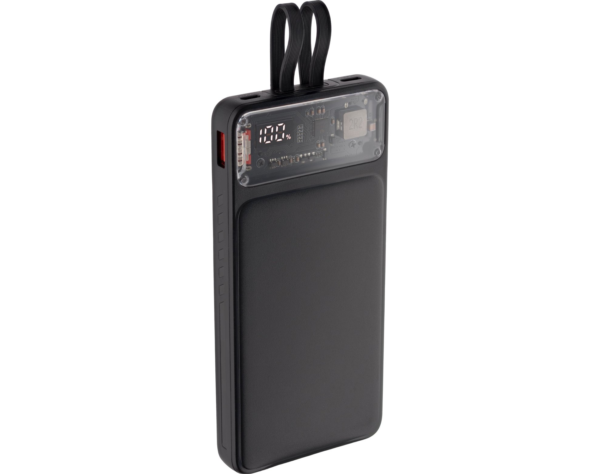 Powerbank QUALO Transparent QTPB10-LD-23-01 10000 mAh Czarny
