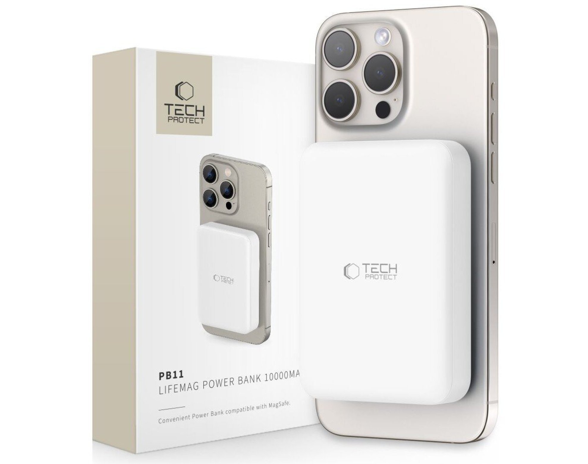 Powerbank TECH-PROTECT PB11 LifeMag MagSafe 10000 mAh 15W Biały