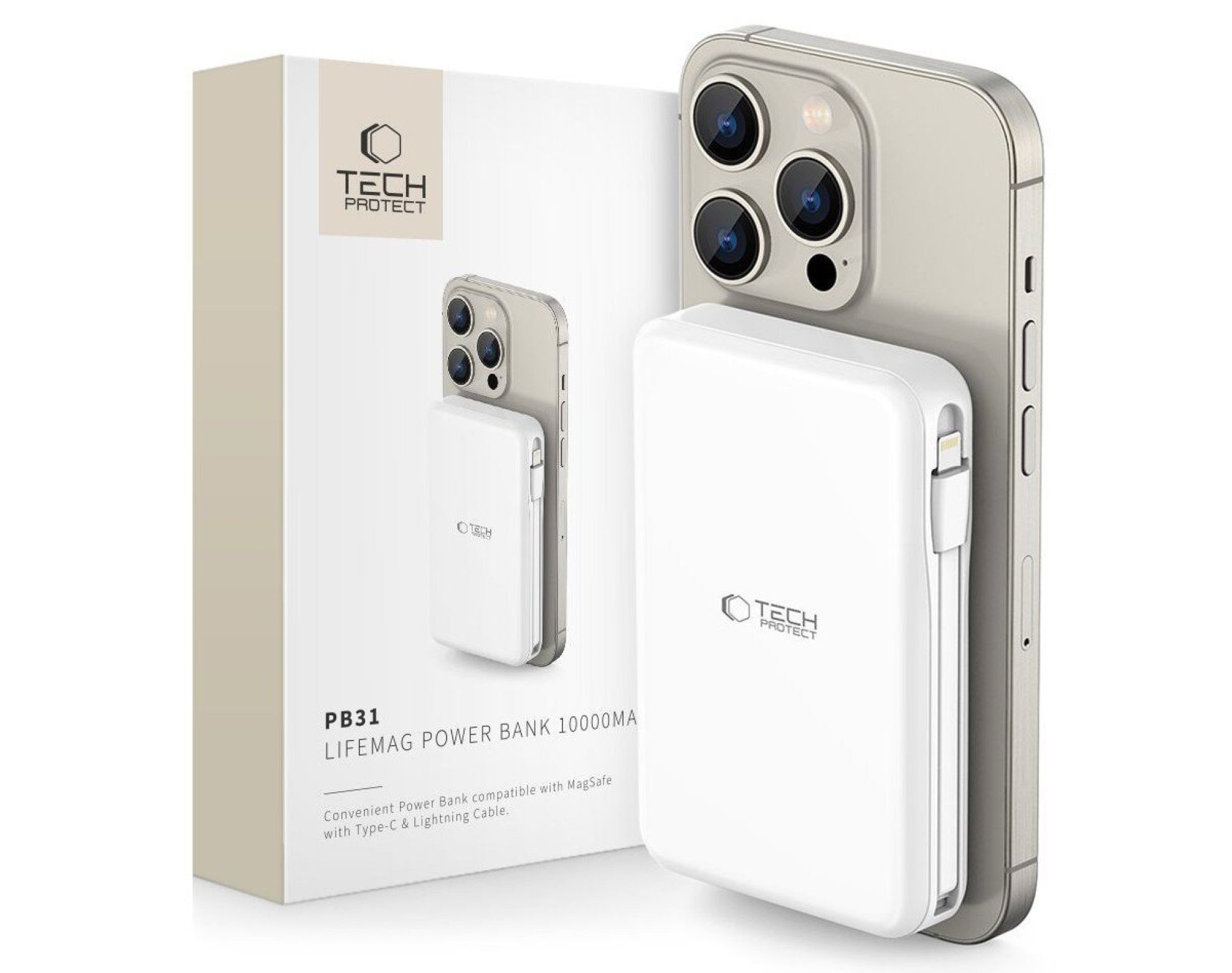 Powerbank TECH-PROTECT PB31 LifeMag MagSafe 10000 mAh Biały