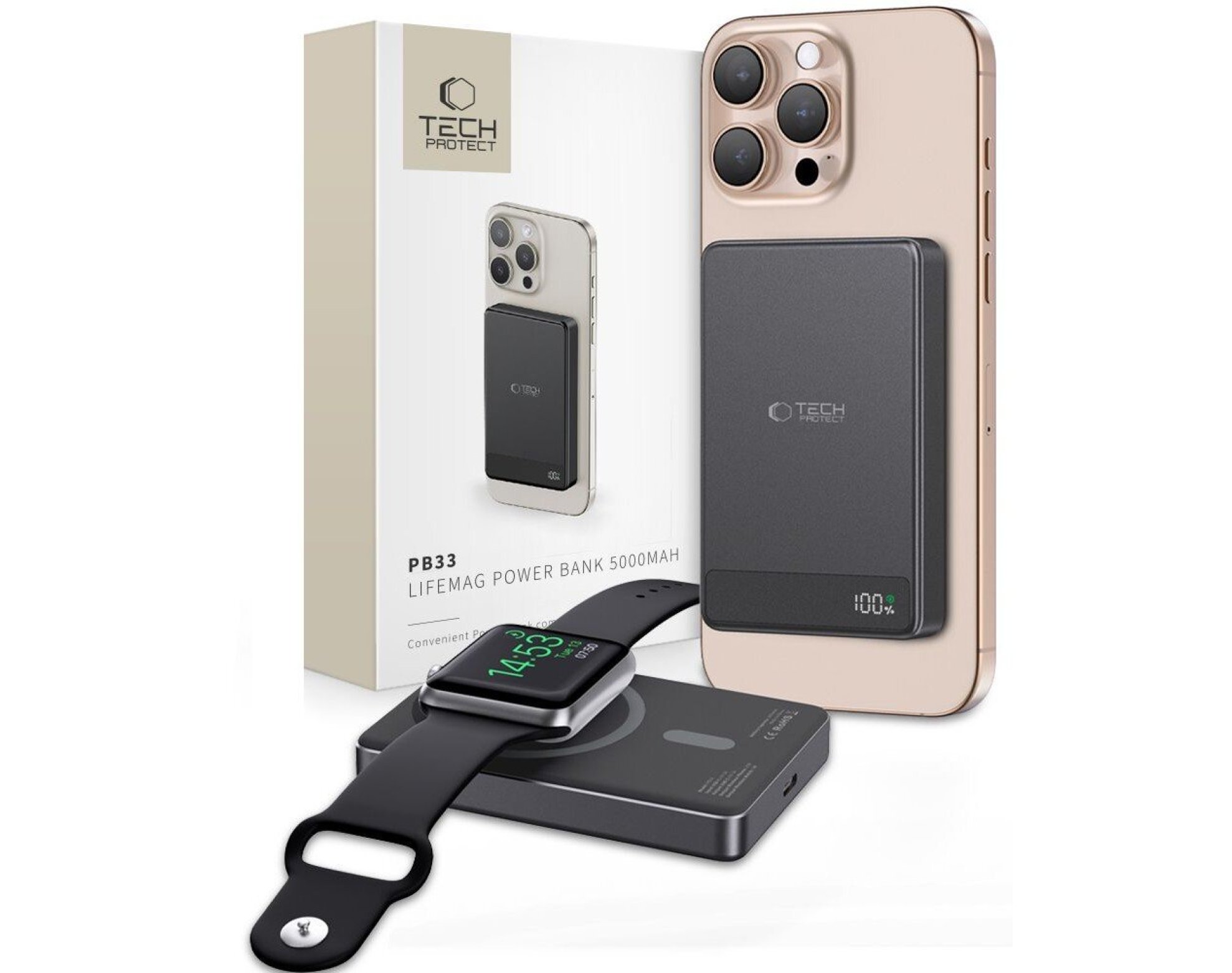 Powerbank TECH-PROTECT PB33 LifeMag MagSafe 5000mAh 15W Czarny