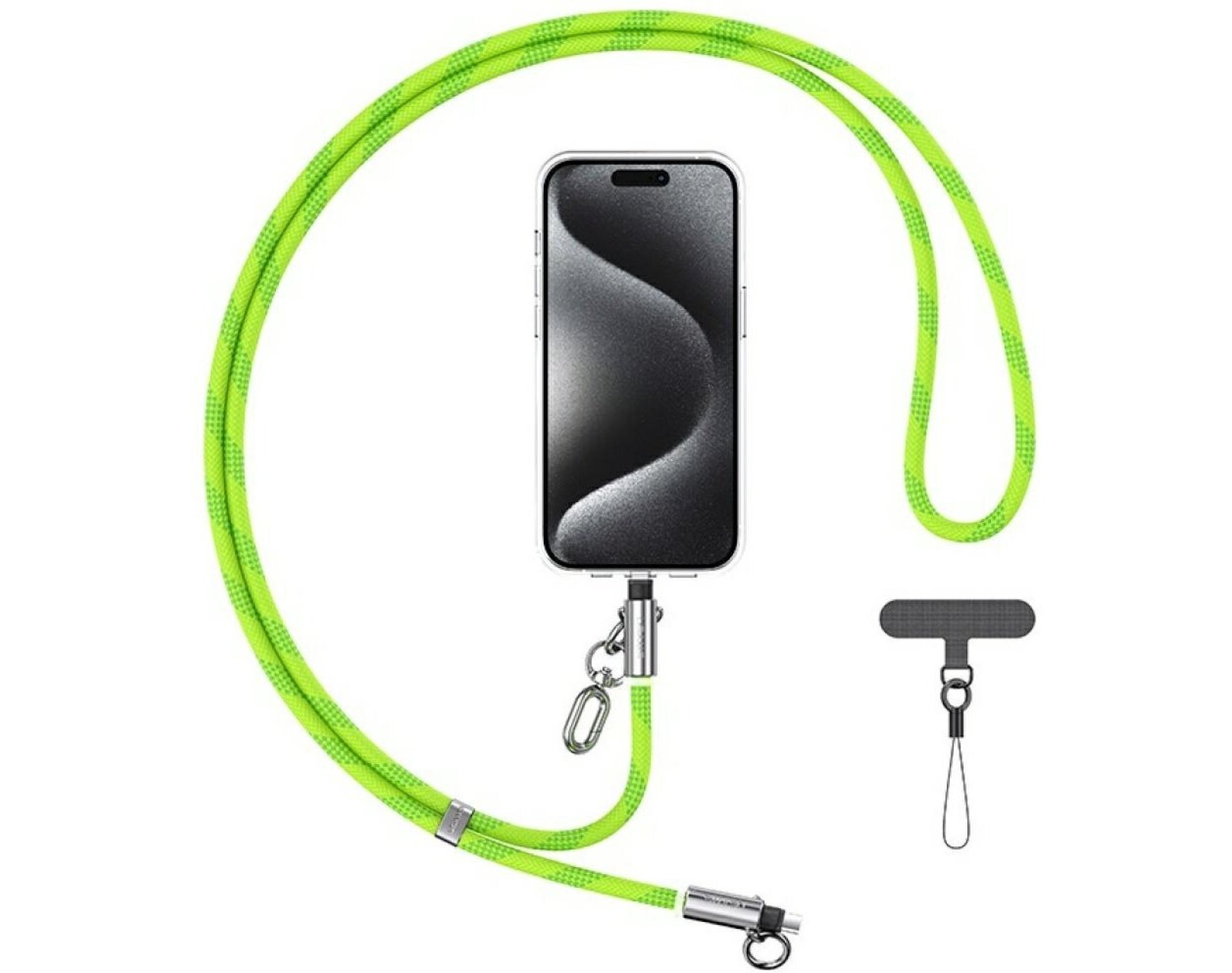 Smycz do telefonu z kablem do ładowania USB-C - Lightning USAMS SJ746 30W 1.2 m Zielony