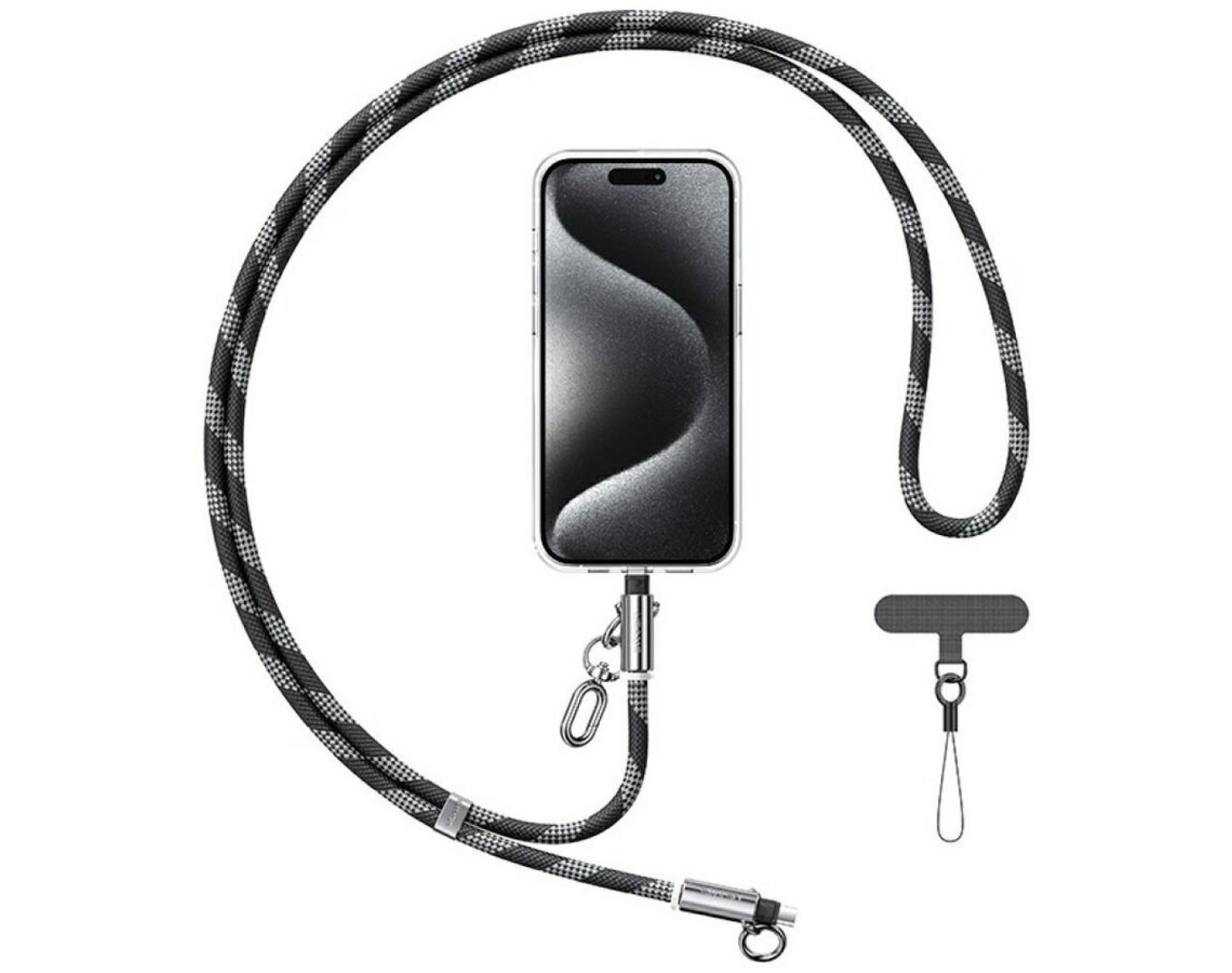 Smycz do telefonu z kablem do ładowania USB-C - USB-C USAMS SJ745 60W 1.2 m Czarny