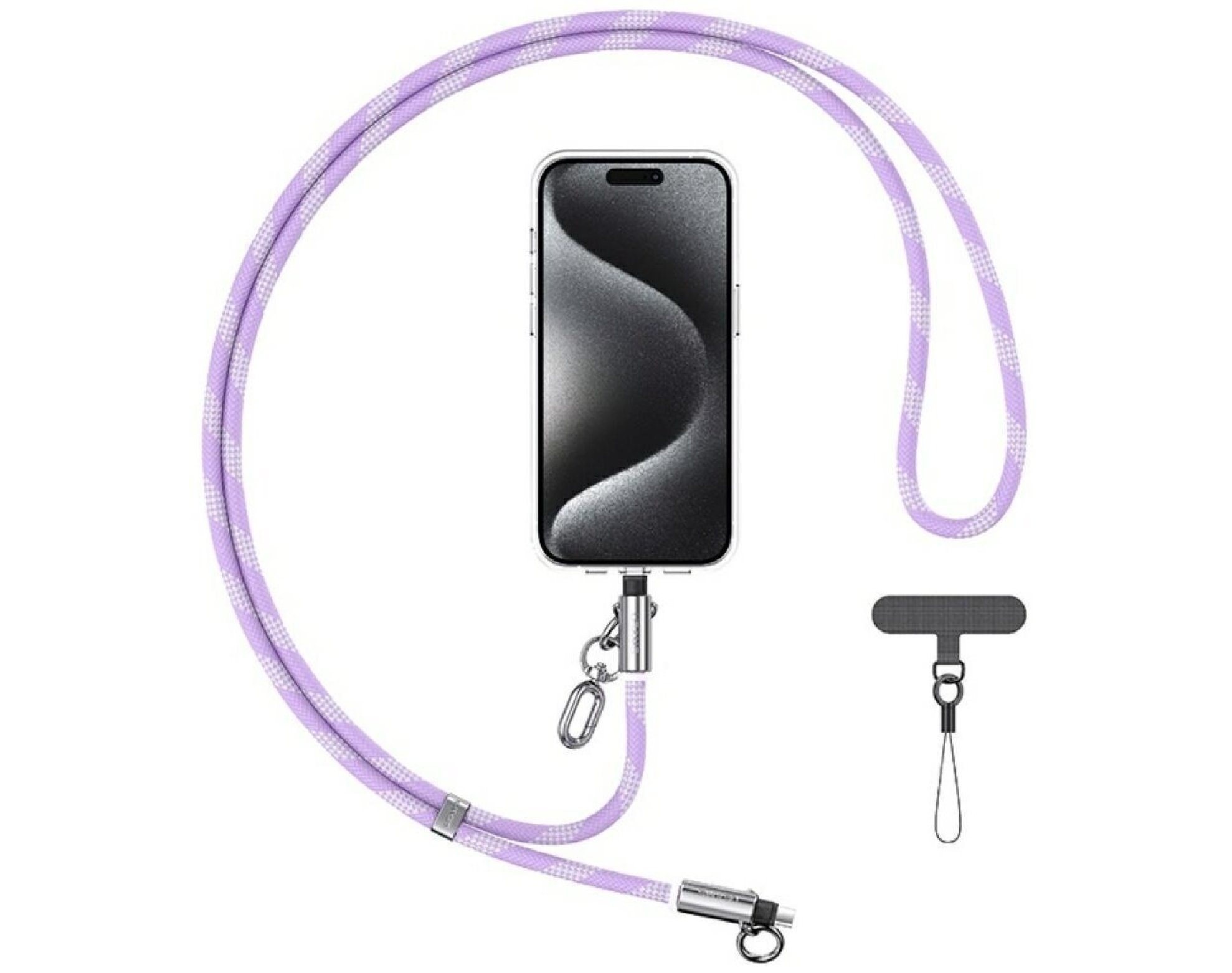 Smycz do telefonu z kablem do ładowania USB-C - USB-C USAMS SJ745 60W 1.2 m Fioletowy