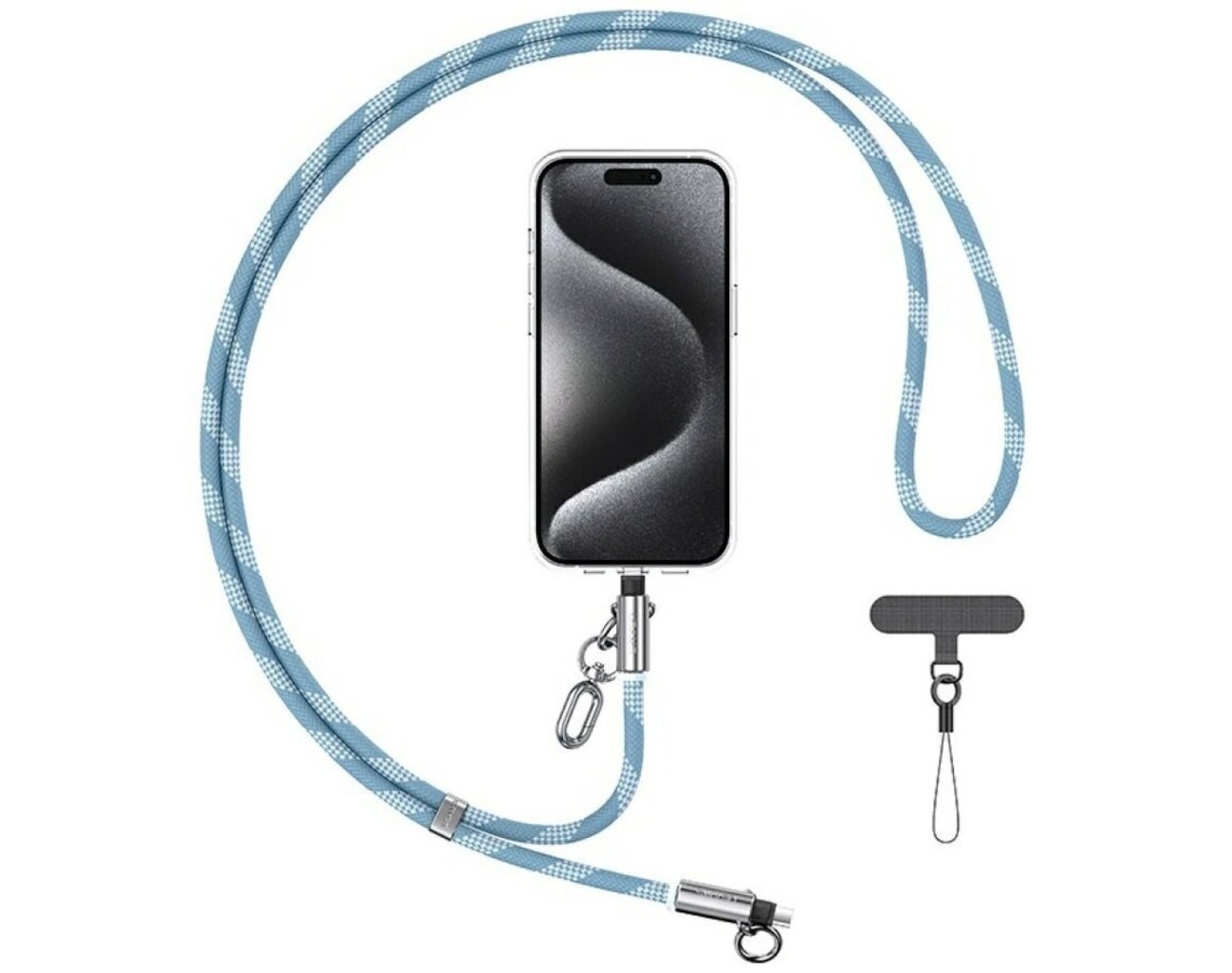 Smycz do telefonu z kablem do ładowania USB-C - USB-C USAMS SJ745 60W 1.2 m Niebieski
