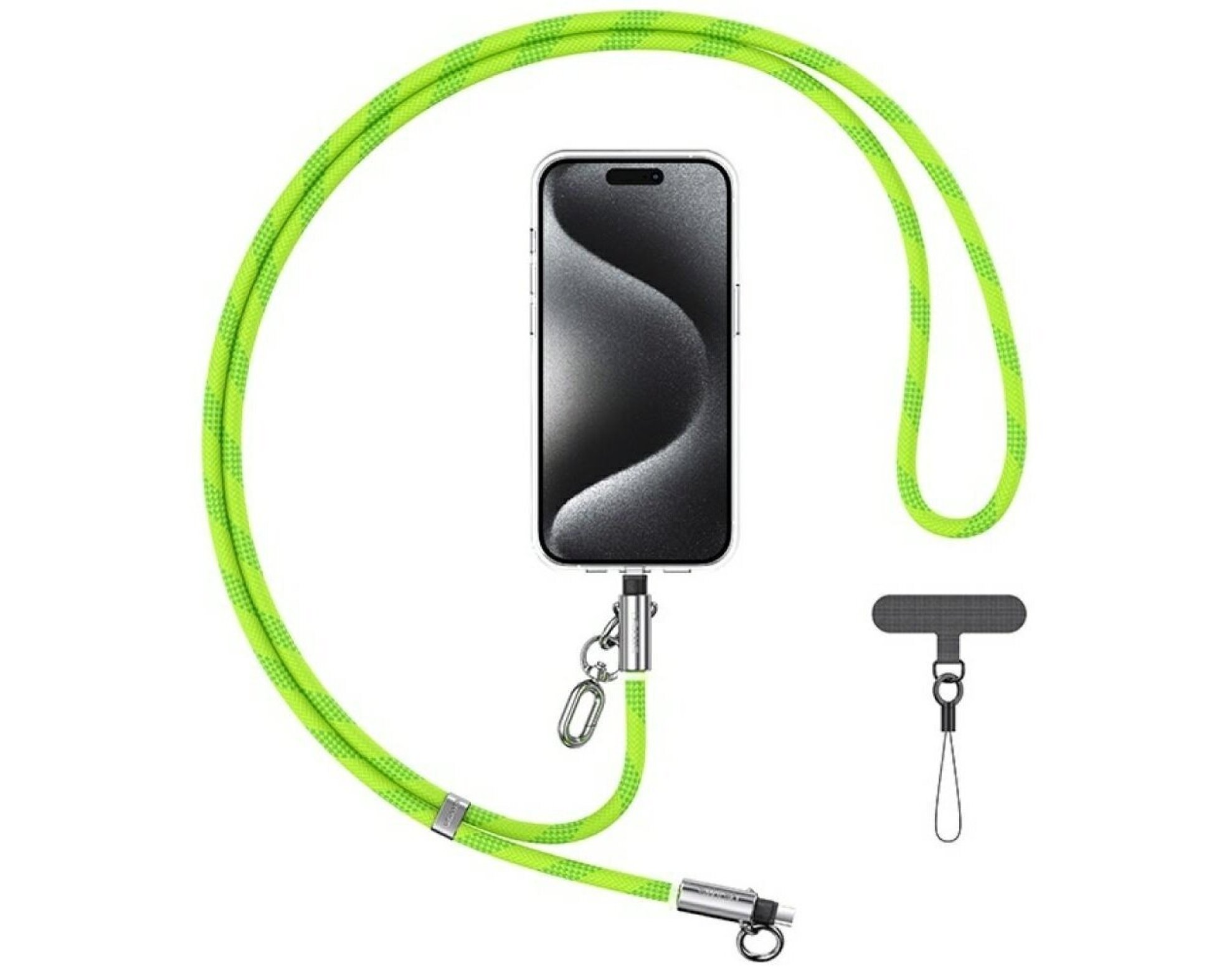 Smycz do telefonu z kablem do ładowania USB-C - USB-C USAMS SJ745 60W 1.2 m Zielony