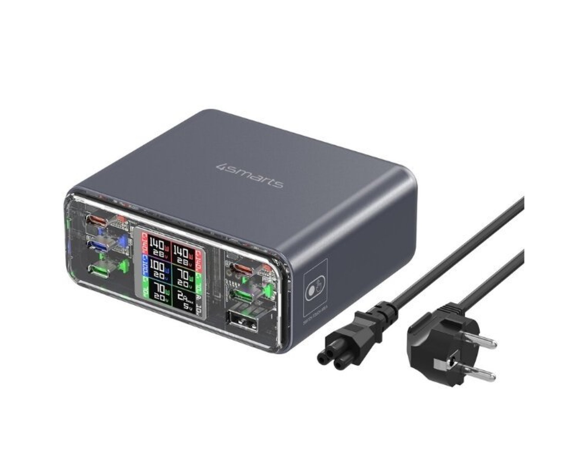 Stacja ładująca 4SMARTS Desk Charger Lucid GaN DiY 360W Szary