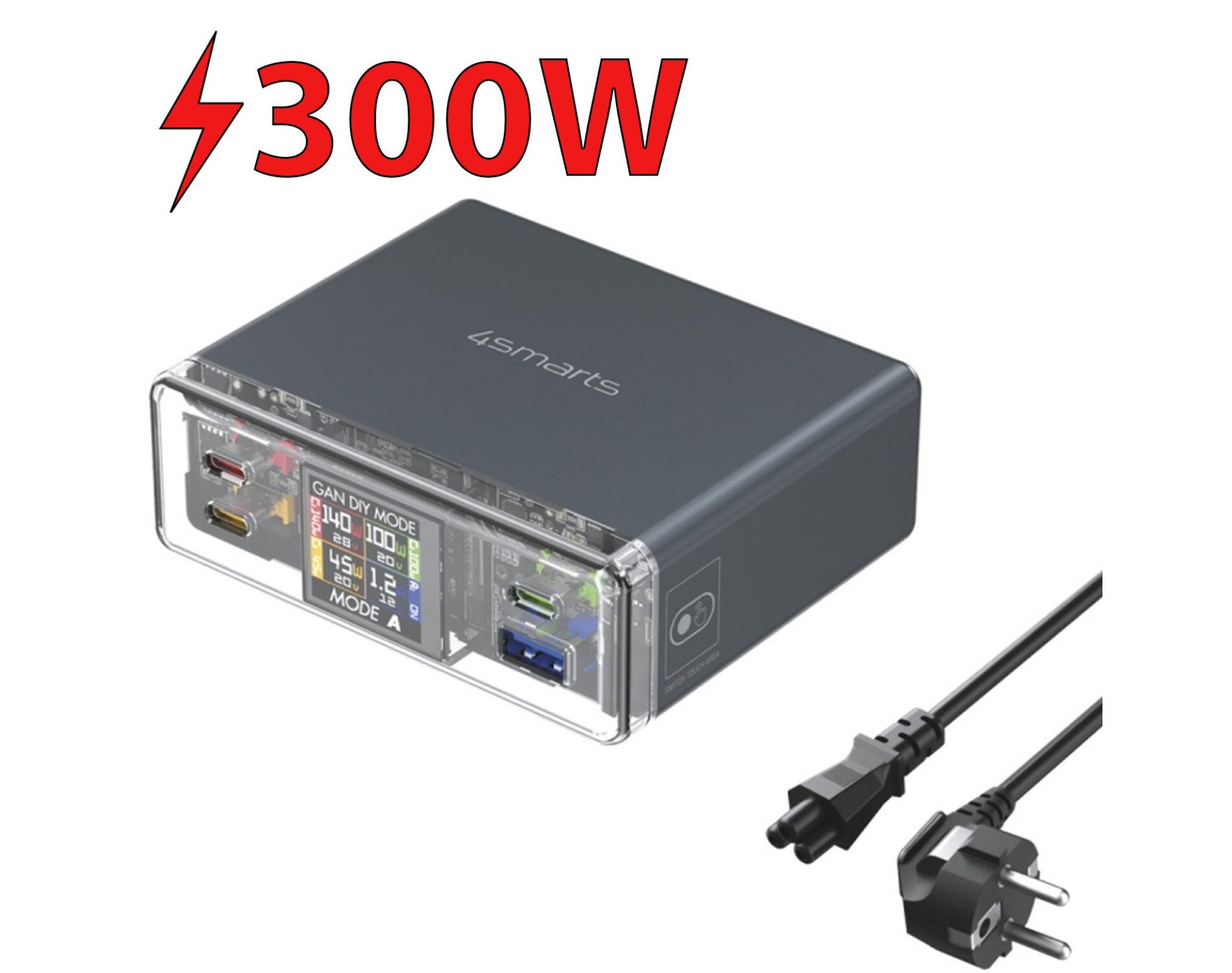 Stacja ładująca 4SMARTS Lucid GaN DIY Mode 300W Szary