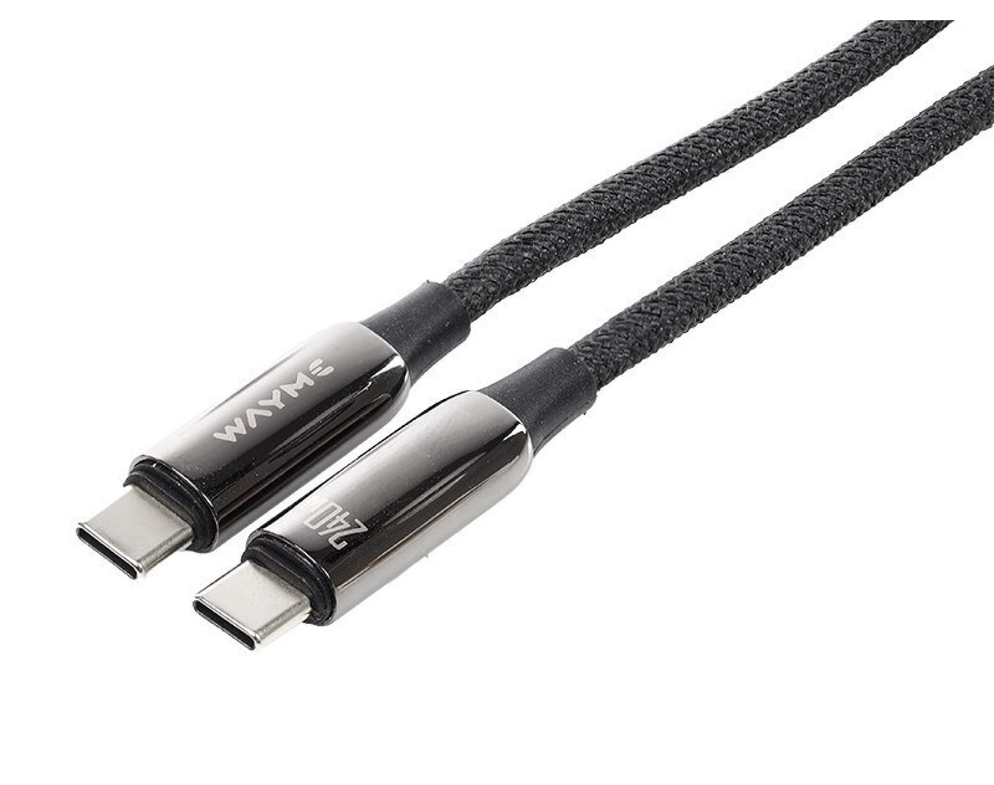 Wayme kabel do ładowania i synchronizacji, w oplocie z mikrofibry, 100 cm, USB-C > USB-C PD, max 240W
