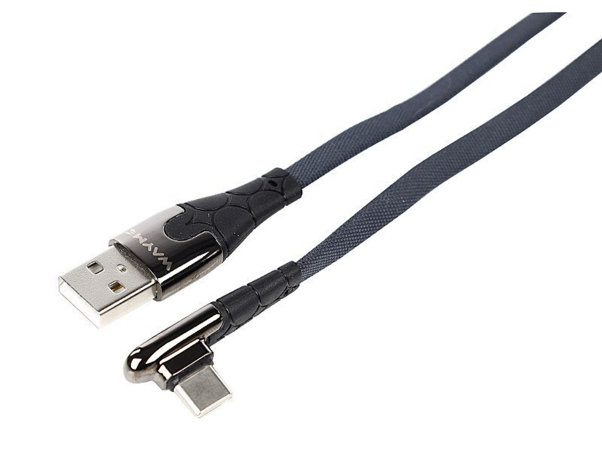 Wayme kabel do ładowania i synchronizacji, w oplocie z mikrofibry, 100 cm, USB > kątowe USB-C, max 30W