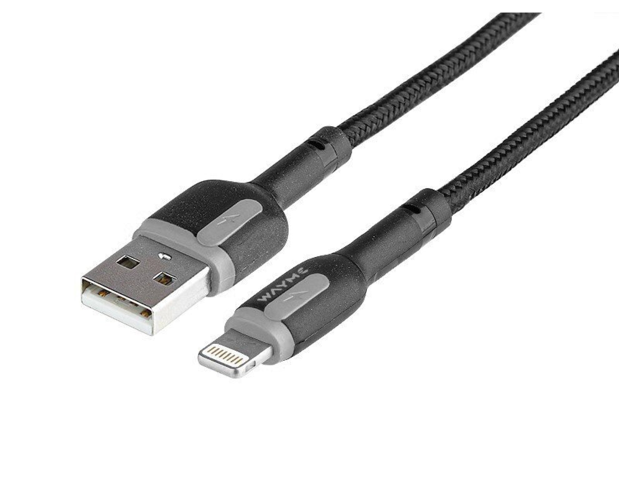 Wayme kabel do ładowania i synchronizacji, w oplocie z mikrofibry, 100 cm, USB > Lightning