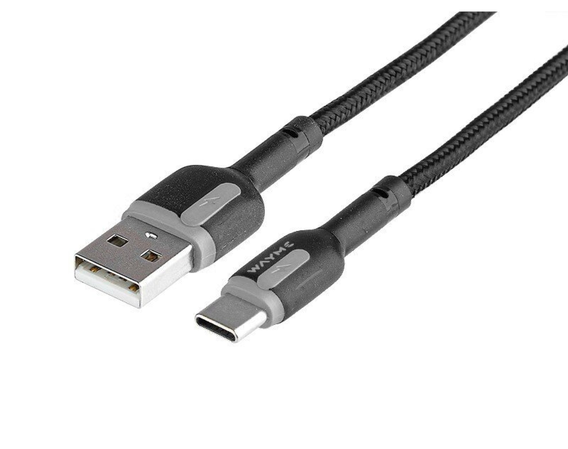 Wayme kabel do ładowania i synchronizacji, w oplocie z mikrofibry, 100 cm, USB > USB-C