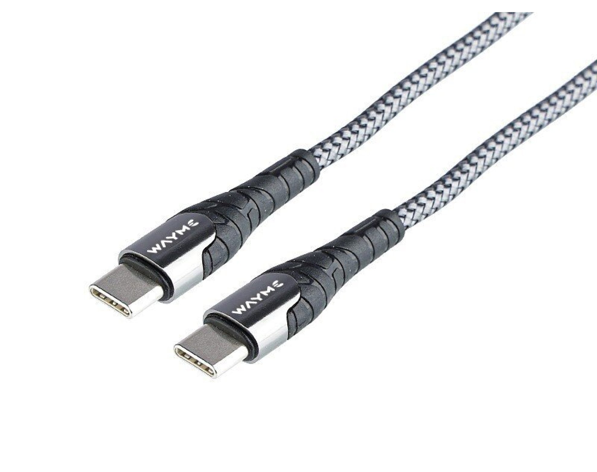 Wayme kabel do ładowania i synchronizacji, w oplocie z mikrofibry, 200 cm, USB-C > USB-C PD, max 65W
