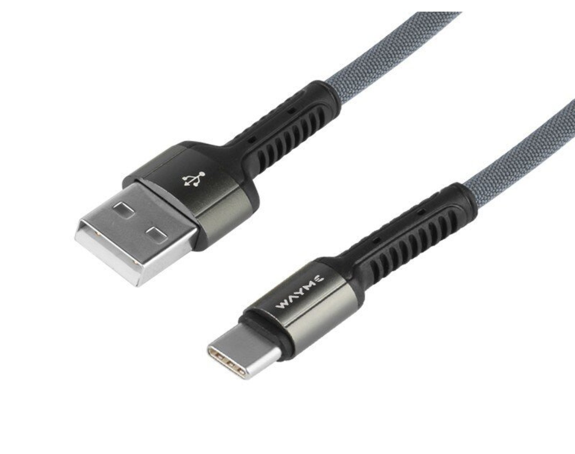 Wayme kabel do ładowania i synchronizacji, w oplocie z mikrofibry, 200 cm, USB > USB-C