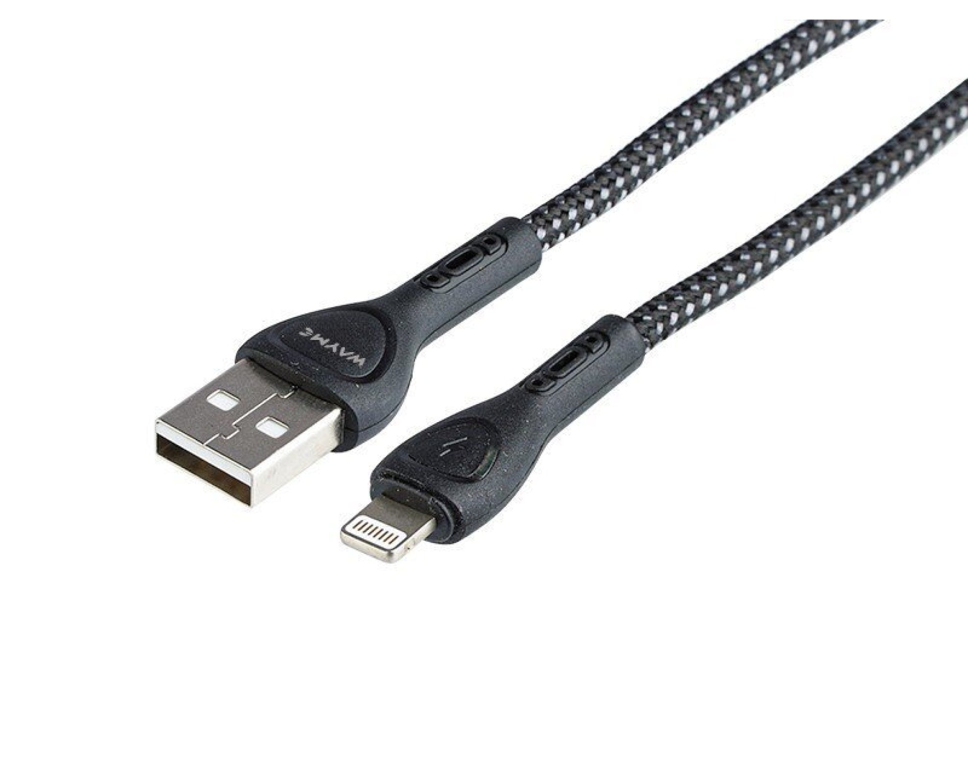 Wayme kabel do ładowania i synchronizacji, w oplocie z mikrofibry, podświetlenie LED, 200 cm, USB > Lightning