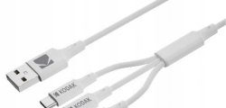 Kabel USB - Micro USB/USB-C/Lightning KODAK 3w1 1 m Biały