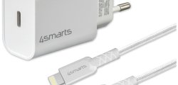 Ładowarka sieciowa 4SMARTS VoltPluG 20W PD + Kabel USB-C - Lightning Biały