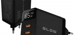 Szybka ładowarka sieciowa BLOW kostka LCD gniazdo USB 2x USB-C PD QC 3.0 65W GA