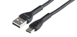 Wayme kabel do ładowania i synchronizacji, w oplocie z mikrofibry, podświetlenie LED, 200 cm, USB > USB-C