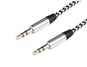 Kabel audio 300 cm, w oplocie z mikrofibry, jack > jack (AUX 3.5mm)