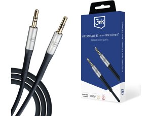 Kabel Jack 3.5mm 3MK AUX Cable 1 m Czarny