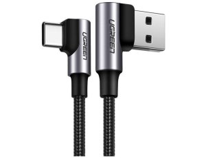 Kabel kątowy USB-A - USB-C UGREEN US176 2 m Czarno-szary