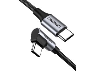 Kabel kątowy USB-C - USB-C UGREEN US255 60W 0.5 m Czarny