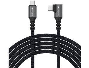 Kabel kątowy USB-C - USB-C WOZINSKY WPS1-UY41S USB4 240W 1.5 m Czarny