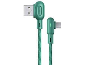 Kabel kątowy USB - Micro USB USAMS 1.2 m Zielony