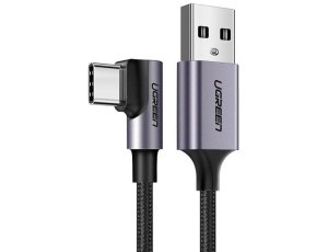 Kabel kątowy USB - USB-C UGREEN US284 2 m Czarno-szary