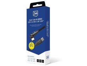 Kabel obrotowy USB-C - USB-C 3MK Hyper Cable N-Series 60W 2 m Czarny