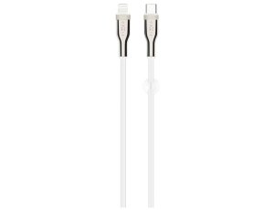 Kabel pleciony USB-C - Lightning FIXED 60W 1.2 m Biały