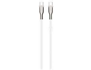 Kabel pleciony USB-C - USB-C FIXED 100W 1.2 m Biały