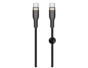 Kabel pleciony USB-C - USB-C FIXED 100W 1.2 m Czarny