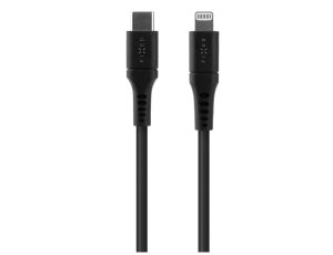 Kabel silikonowy USB-C - Lightning FIXED 60W 1.2 m Czarny