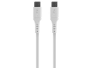 Kabel silikonowy USB-C - USB-C FIXED 60W 0.5 m Biały