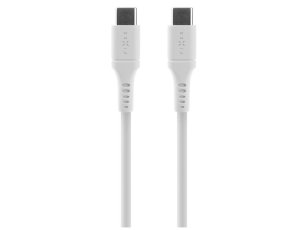 Kabel silikonowy USB-C - USB-C FIXED 60W 2 m Biały