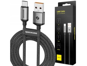 Kabel SPACECASE USB-C Cable 1M 3A Czarny