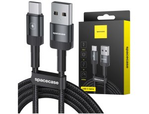 Kabel SPACECASE USB-C Cable 1M 3A Czarny