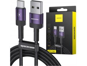 Kabel SPACECASE USB-C Cable 1M 3A Fioletowy