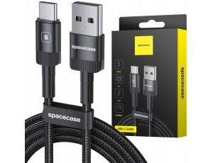 Kabel SPACECASE USB-C Cable 2M 2.4A Czarny