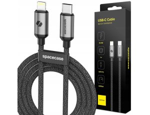 Kabel SPACECASE USB-C to Lightning Cable 1M 20W Czarny